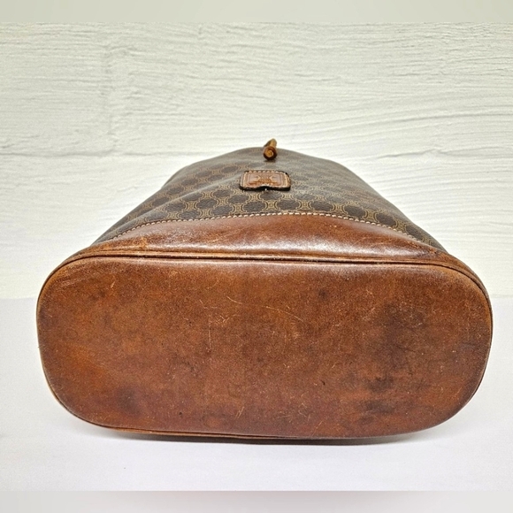 Celine Vintage Macadam Sac Seau Drawstring Bucket Bag in Canvas and Leather - Picture 8 of 16